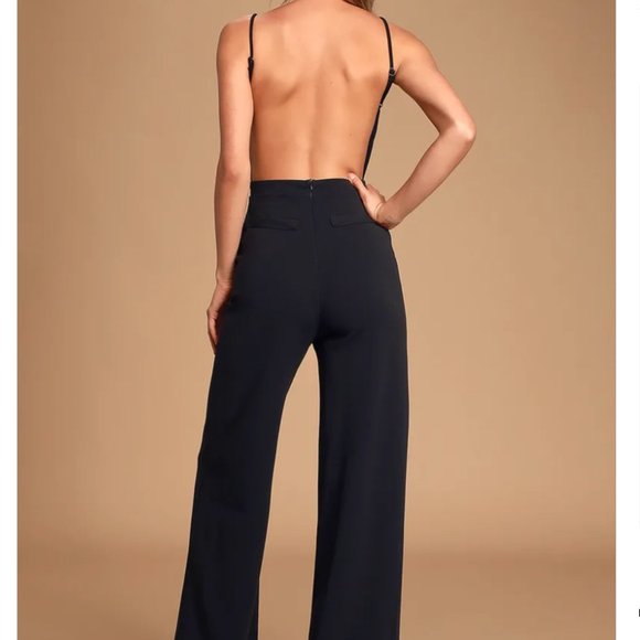 Lulu's black backless jumpsuit *never worn* - Picture 2 of 3